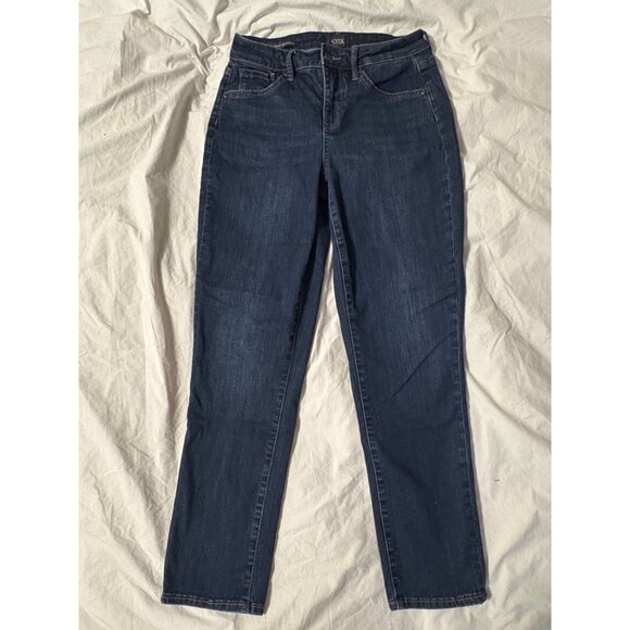 EXCELLENT NYDJ Margot Girlfriend Jeans Rapture Relaxed Slim Fit Dark Denim SZ 4 - Picture 13 of 13